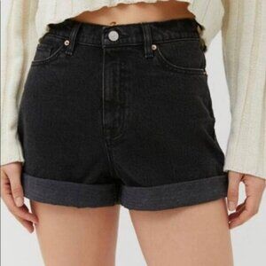 Bdg UO Mom High-Rise Denim Short In Black Womens Size 24